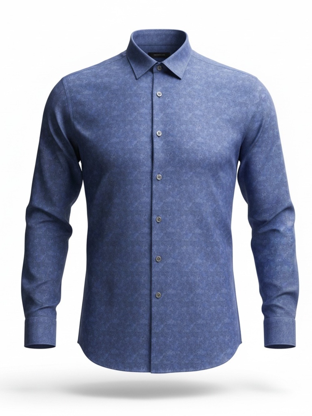 Ermenegildo Zegna Men’s Blue Tonal Print Cotton Button Down Shirt L